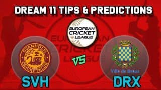 Dream11 Team Svanholm Cricket Club vs Dreux Cricket Club Group A European Cricket League-T10 – Cricket Prediction Tips For Today’s T10 Match SVH vs DRX at La Manga Club